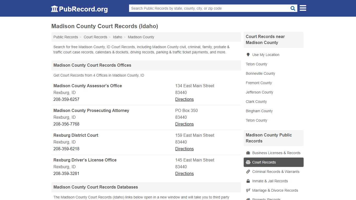 Free Madison County Court Records (Idaho Court Records)