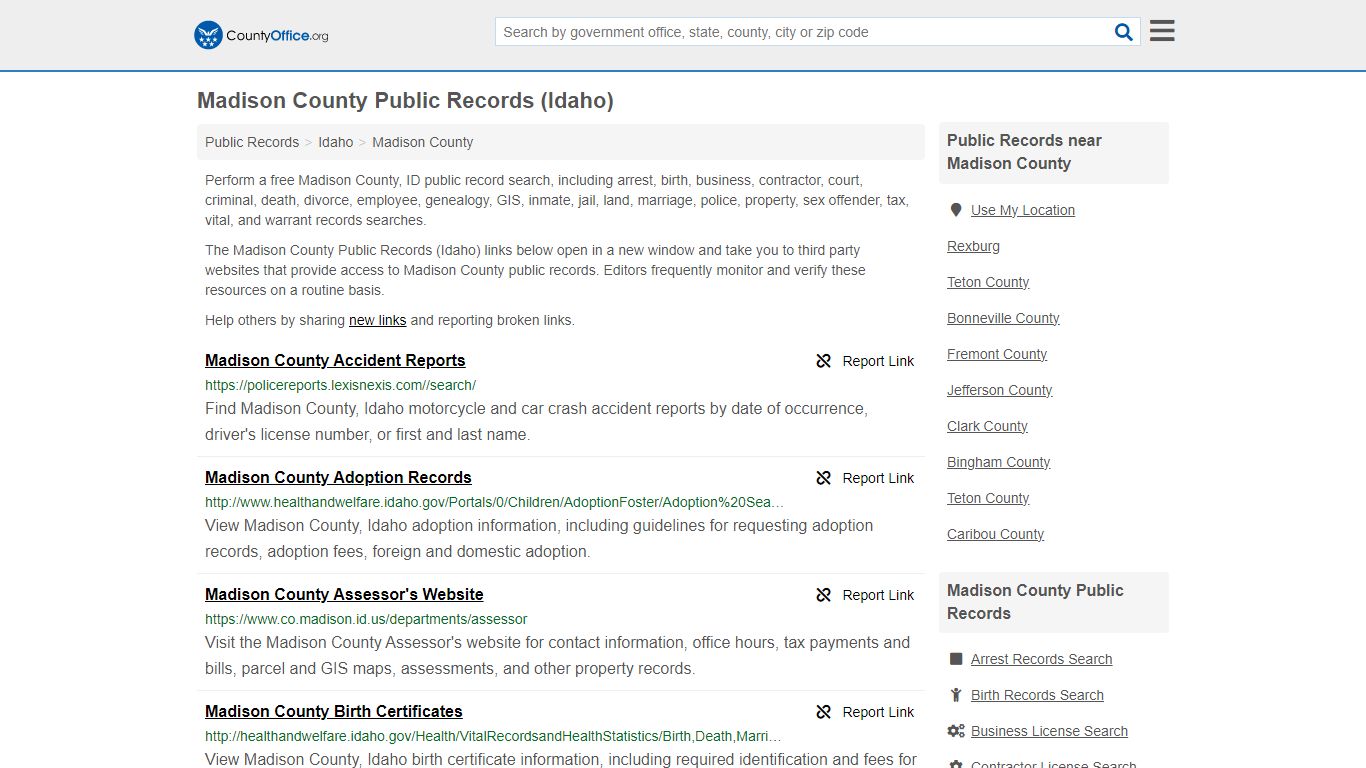 Madison County Public Records (Idaho) - County Office